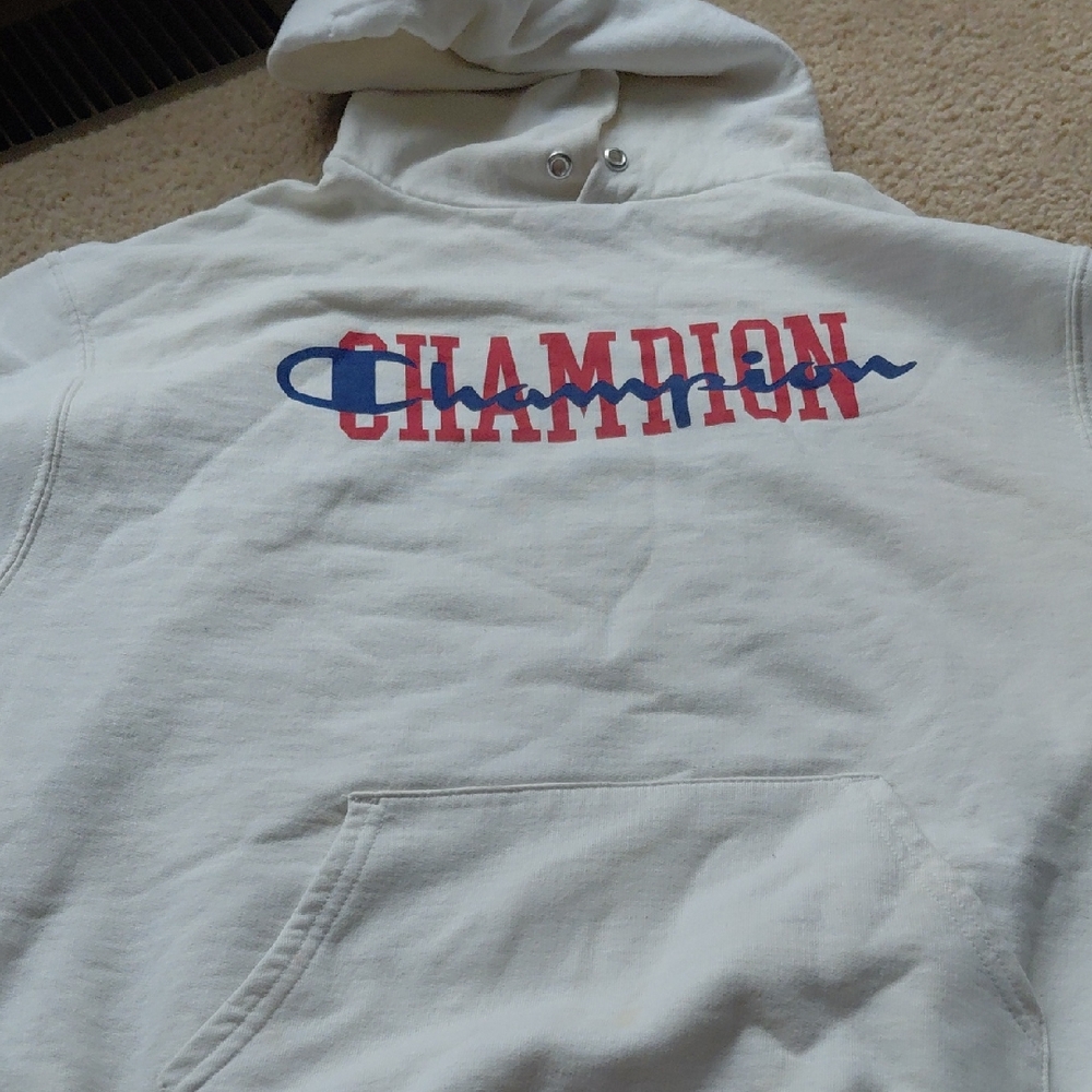 Champion Hoodie with Red and Blue Logo